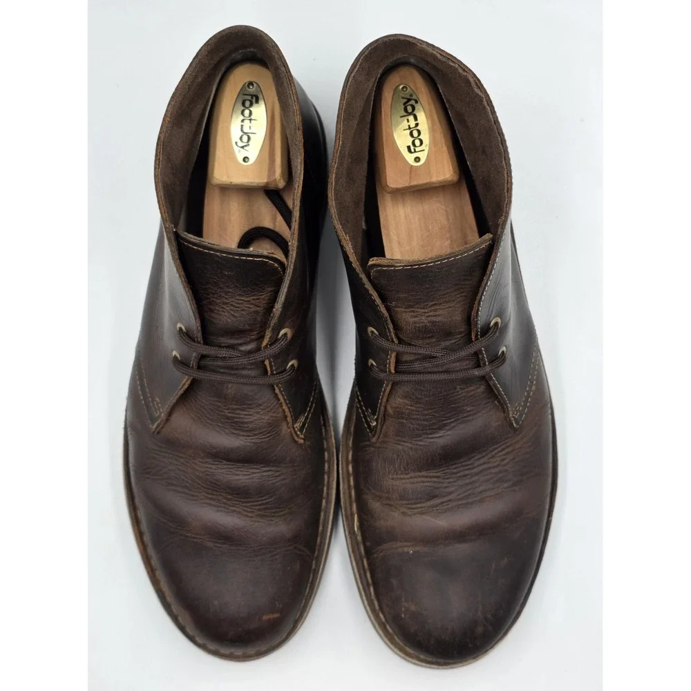 Clarks Bushacre 2 Chukka Boots Mens 12M Brown Leather Lace Up Ankle 15770